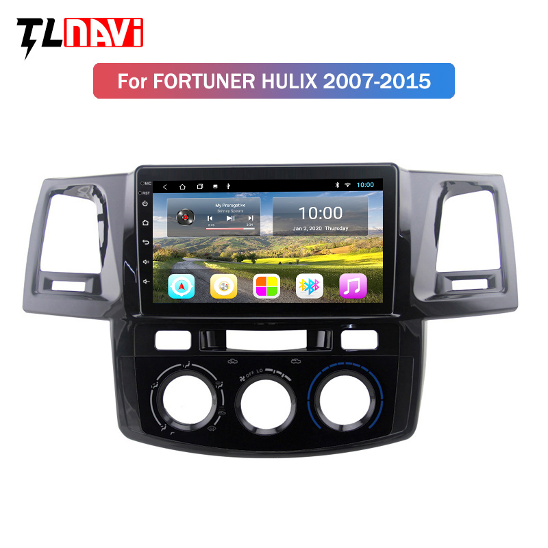 Hulix-자동차 멀티미디어 플레이어, 2G RAM 9 인치 안드로이드 10 GPS 네비게이션 toyota Fortuner 2007-2015